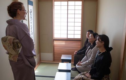 The authentic Japanese tea ceremony room at Hopp Museum has opened