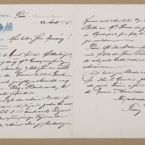 Ferenc Hopp's letter to Henrik Jurány from Paris