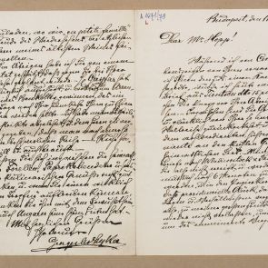Lyka György's letter to Frenc Hopp from Budapest