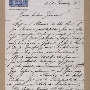 Ferenc Hopp's letter sent to Calderoni and Co. from Victoria, British Columbia