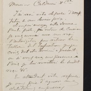 Letter of the painter Daniel Hernandez to Ferenc Hopp from Paris