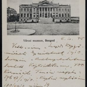 Tömörkény fekete-fehér képeslapja Felvinczi Takács Zoltánnak Szegedről