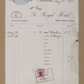 Invoice issued to Ferenc Hopp by Royal Hotel