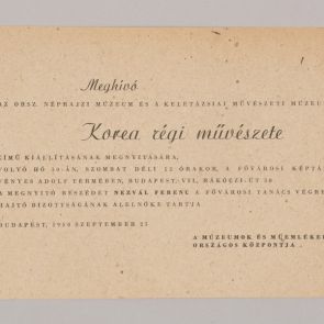 Invitation to the Korean Exhibition with the scheduled opening date of September 30, 1950