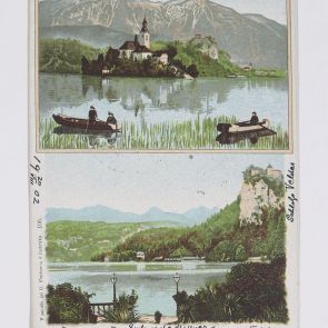 Ranzenberger's greeting card to Ferenc Hopp from Bled