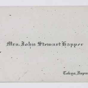 Business card: Mrs. John Stewart Happer