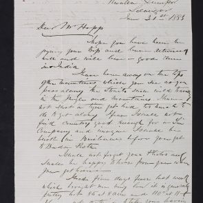 Janusch Tincan's letter to Ferenc Hopp from Kuala Lumpur