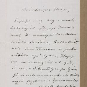 Letter of recommendation written by Ármin Vámbéry to Ferenc Hopp from Budapest to Rio de Janeiro, to be presented to the ambassador L. Hengemüller