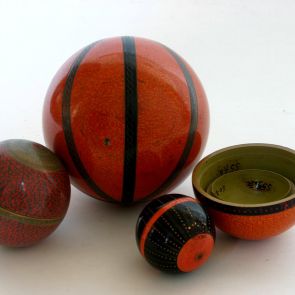 Hand turned wooden balls