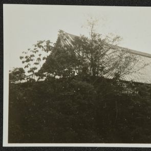 Shrine top among trees and bushes, Kyoto, 1936