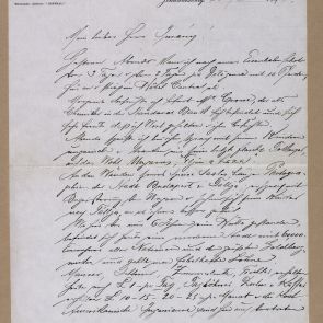 Ferenc Hopp's letter to Henrik Jurány from Johannesburg