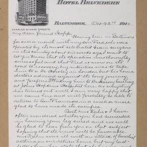 Henry Kahn's letter to Ferenc Hopp from Baltimore