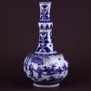 Bottle vase with a scene: Wen Wang visits Taigong Wang