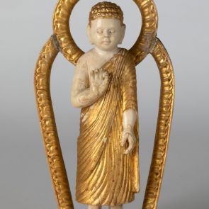 Buddha with radiate halo and mandorla