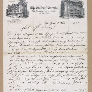 Hopp Ferenc levele Jurány Henriknek New Yorkból