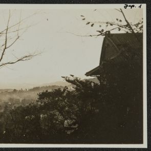 Kyoto (view of the foggy valley from the hotel window)