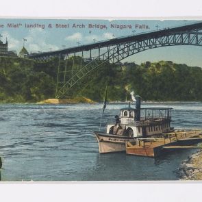 Unused postcard from Ferenc Hopp' bequest, showing the Niagara Falls