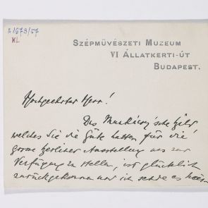 Gábor Térey's postcard to Ferenc Hopp from Budapest