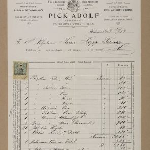 Invoice of Adolf Pick antiquarian about 13 bigger artifacts, for exmaple satsuma vase and urn, 20 ivory balls