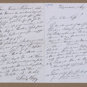 Ferenc Hopp's letter to his nephew Ferenc Lux from Valparaiso