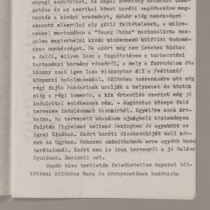Aurél Stein's letter to Zoltán Felvinczi Takács