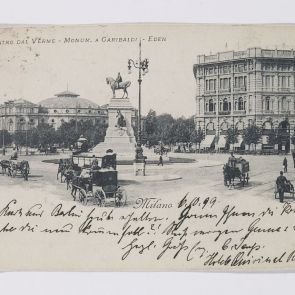 Carl Jann's postcard to Ferenc Hopp from Milan