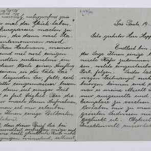 Willy Witte's letter to Ferenc Hopp from Sao Paolo
