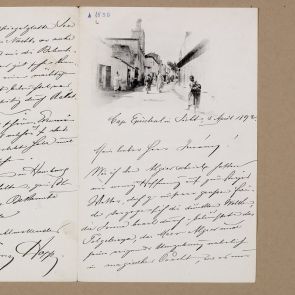 Ferenc Hopp's letter to Henrik Jurány from near Cape Espichel (Cabo Espichel)