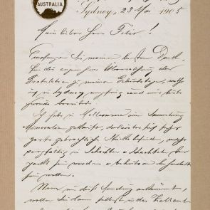Hopp Ferenc levele Félix Aladárnak Sydney-ből
