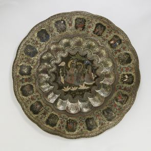 Decorative plate with Krishna Gopala scenes