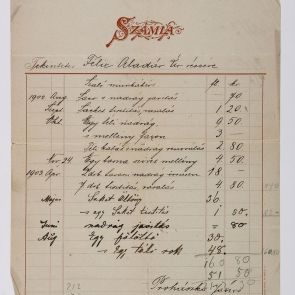 Invoice issued to Aladár Félix by János Prohászka, men's tailor