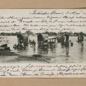 Ferenc Hopp's postcard to Aladár Félix from the Indian Ocean