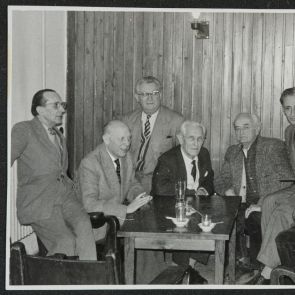 Group at the table in Király Bath