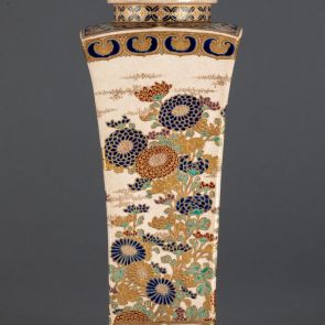 Vase decorated with chrysanthemums