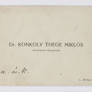 Business card: Dr. Miklós Konkoly Thege, minister counsellor