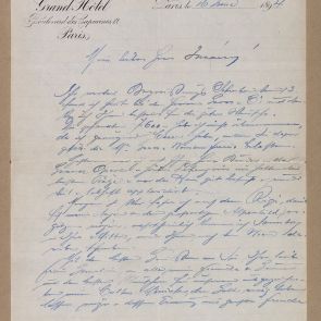 Hopp Ferenc levele Jurány Henriknek Párizsból