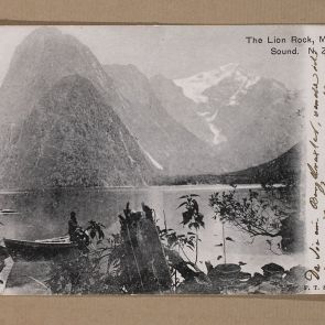 Ferenc Hopp's postcard to Aladár Félix from Lion Rock (New Zealand)