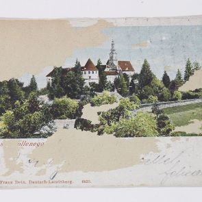 Aladár Félix's postcard to Ferenc Hopp from Schloss Hollenegg