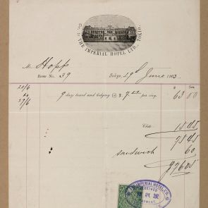 Invoice issued to Ferenc Hopp by Imperial Hotel