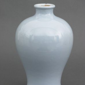 Meiping vase decorated with two lotus flowers among scrolls