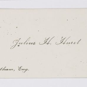 Business card: Julius H. Hurst