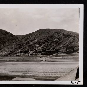Rocky hills on the opposite bank of the Lo River Lungmen, Luoyang