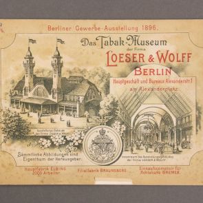 1896-os berlini ipari kiállításon szereplő Loeser & Wolff dohánygyár albuma