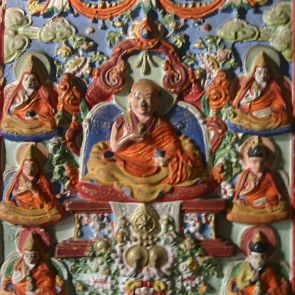 The Eighth  Jebtsundamba Khutughtu (Tibetan Ngag dbang blo bzang chos kyi nyi ma bstan 'dzin dbang phyug 1870-1924) with his previous emanations