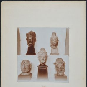 Five stone statue heads (from the collection of Marcell Nemes)