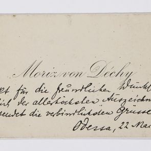 Business card: Moriz von Déchy