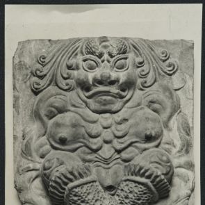 Seated demon from the wall of Xiuding Temple Pagoda, first half of the 7th century