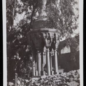 Pavilion in the shade of trees