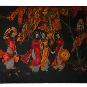 Festmény négy nő alakjával