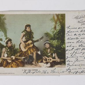 János Szinell's postcard to Gyula Petrich from Hawaii and Yokohama